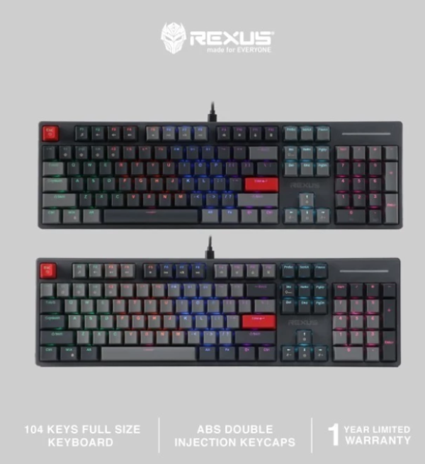 Rexus K9G / K9-G Keyboard Fortress Wired Gaming Keyboard RGB