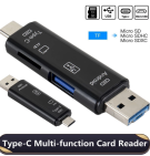 (CR25) OTG 3in1 Smart Card Reader USB 3.0 Type C Combo CR-25 FLECO BAHAN METAL MODEL ROBOT CR202